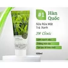 Sữa Rửa Mặt 3W Clinic Trà Xanh Dưỡng Ẩm Da 100ml