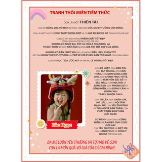 TRANH THÔI MIÊN TIỀM THỨC CHO BÉ YÊU decal dán tường( MẪU CHƯA IN ẢNH và TÊN)