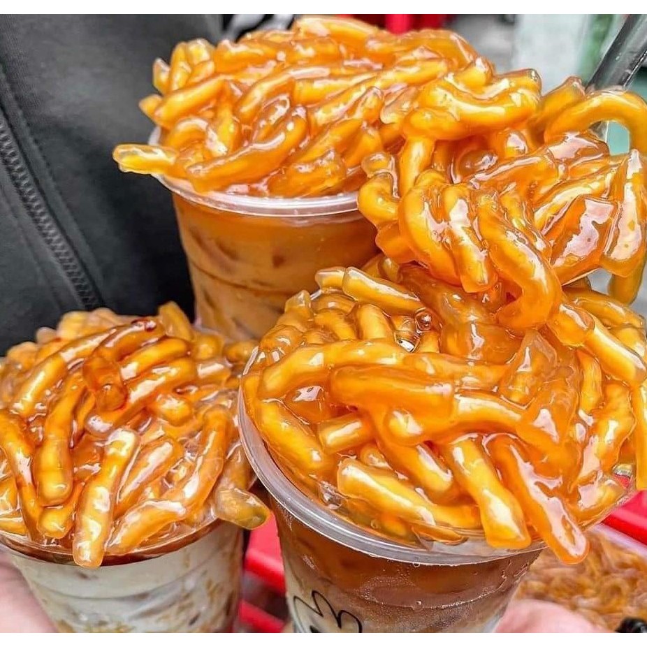 Trân Châu Sợi Hoàng Kim Long Phú gói 1kg - Topping Trà Sữa