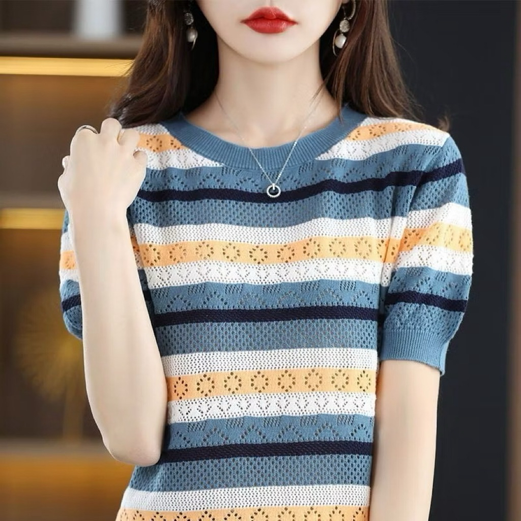 Áo len mongtogi QC,áo len dệt kim nữ hoạ tiết dễ thương size 45-55kg.