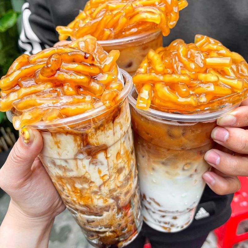 Trân Châu Sợi Hoàng Kim Long Phú gói 1kg - Topping Trà Sữa