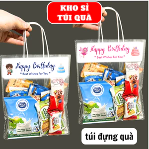 Combo 10 Túi đựng quà sinh nhật cho bé in sẵn chữ màu Happy Birthday cao cấp tiện lợi