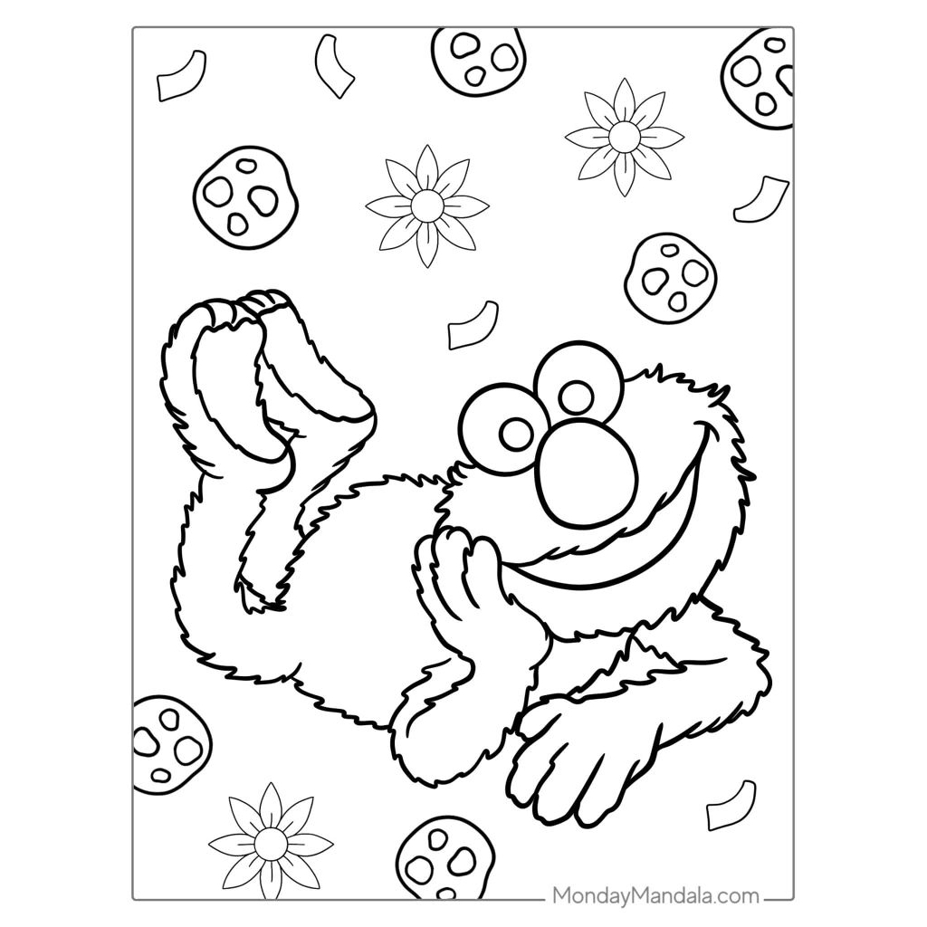 20 tranh tô màu Elmo (Sesame Street) (Mực và giấy chính hãng - an toàn ...