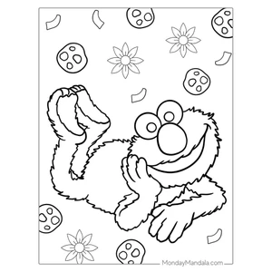 20 tranh tô màu Elmo (Sesame Street) (Mực và giấy chính hãng - an toàn cho bé)