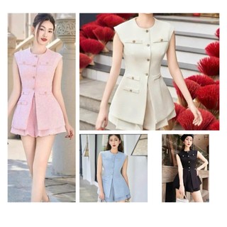 ( CÓ SIZE LỚN ) SÉT BỘ NỮ GILE ĐÍNH NÚT VẢI ĐẸP  SANG TRỌNG , HOTTREND HỢP THỜI TRANG