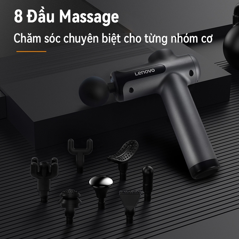 Máy massage cầm tay chính hãng Lenovo 99 mức lực đấm cực mạnh, máy massage cổ vai gáy, massage lưng giảm đau nhức