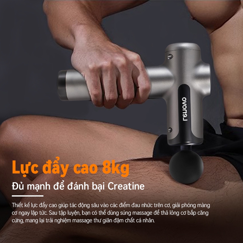 Máy massage cầm tay chính hãng Lenovo 99 mức lực đấm cực mạnh, máy massage cổ vai gáy, massage lưng giảm đau nhức