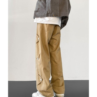 Quần dài kaki baggy nam ống rộng 6 nút sườn fom Dáng Trẻ trung 2 Màu Đen, Kem Size 40-70kg K1