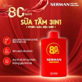 Sữa tắm gội nam giới hương nước hoa Gentleman 3 in 1 Nerman 350ml