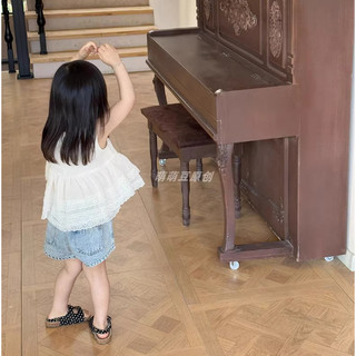 [B&G] Sét bộ Áo ren trắng phối quần short jean năng động cho bé gái từ 10-45kg(2-12 tuổi)