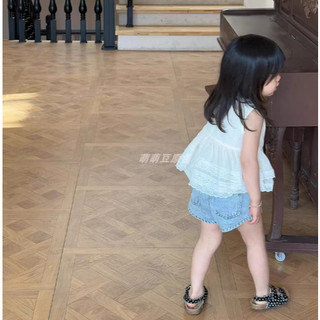 [B&G] Sét bộ Áo ren trắng phối quần short jean năng động cho bé gái từ 10-45kg(2-12 tuổi)