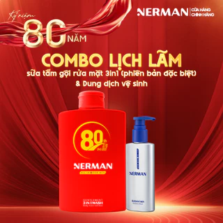 Combo lịch lãm Nerman - Sữa tắm gội cho nam 350ml & Dung dịch vệ sinh nam giới 100ml