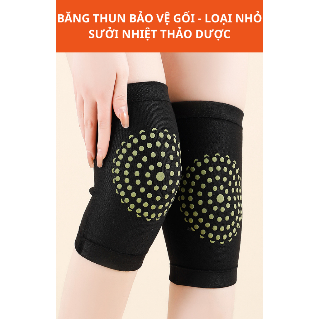 Băng thun bảo vệ khớp gối loại Nhỏ - Sưởi nhiệt thảo dược, giảm đau nhức và phục hồi các chấn thương (2 chiếc)