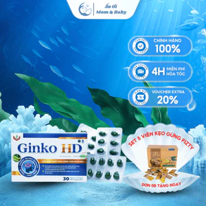 Ginko HD - Tuần hoàn não, bổ trợ chức năng não - 30 Viên