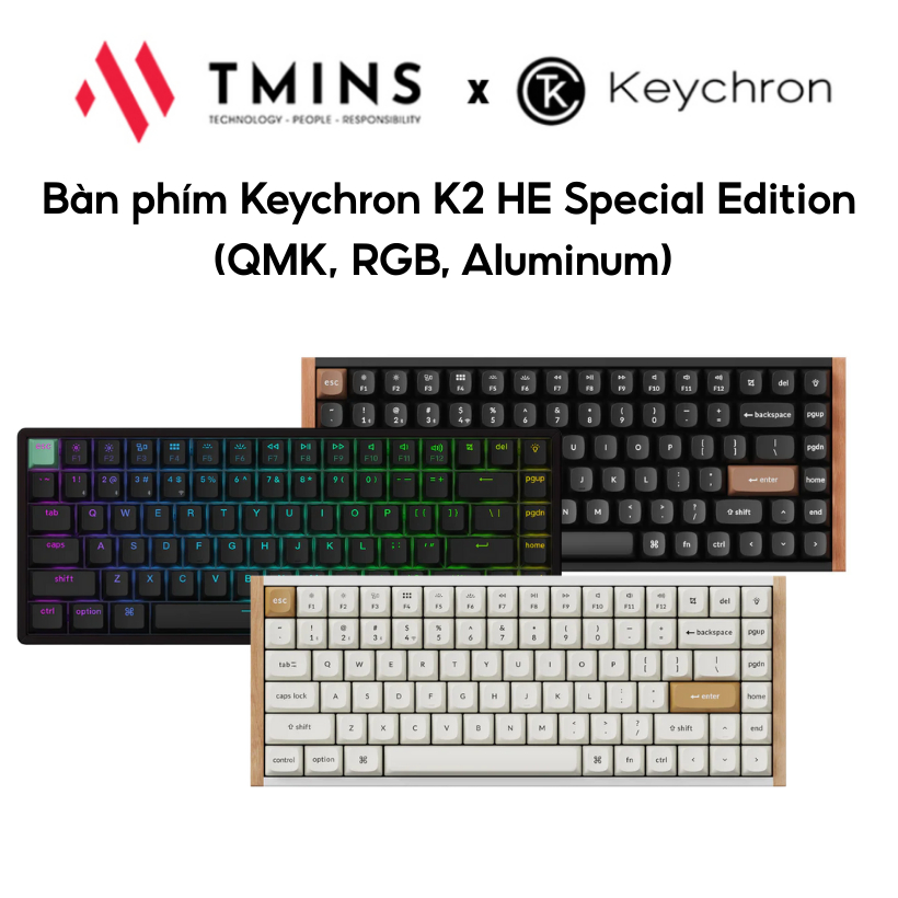 Bàn phím Keychron K2 HE Special Edition (QMK, RGB, Aluminum) - Hàng chính hãng