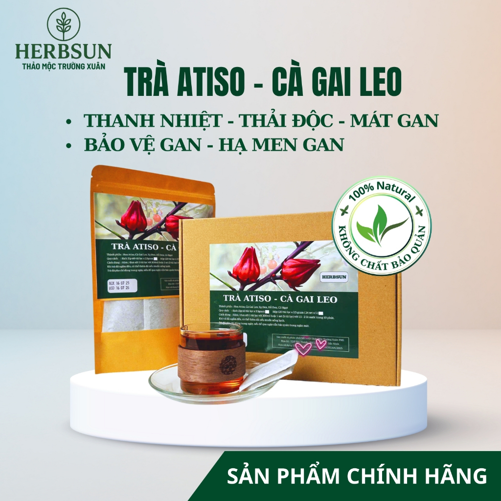 Trà Atiso Cà Gai Leo thanh nhiệt mát gan thải độc hạ men gan, dùng thay nước hàng ngày