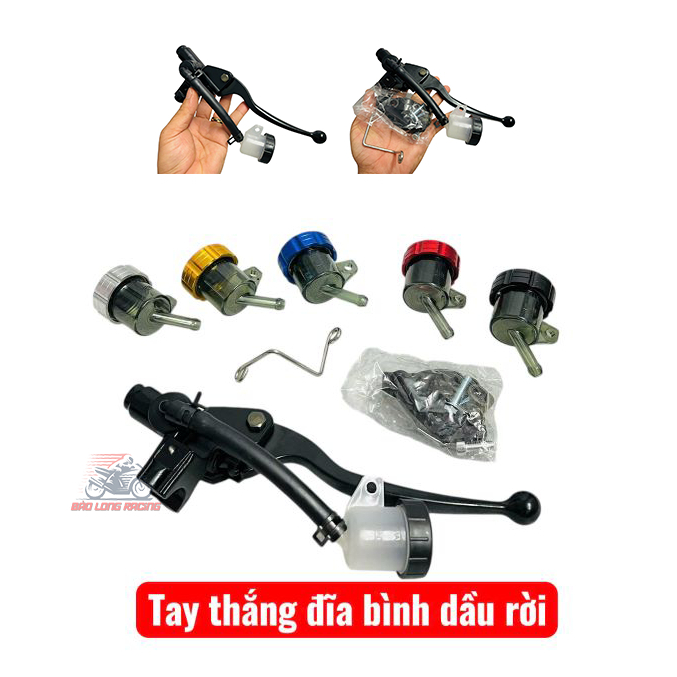 Combo Tay thắng bình dầu rời tặng kèm Bình dầu Khói nắp CNC và pass titan gắn bình dầu nhiều màu để lựa chọn