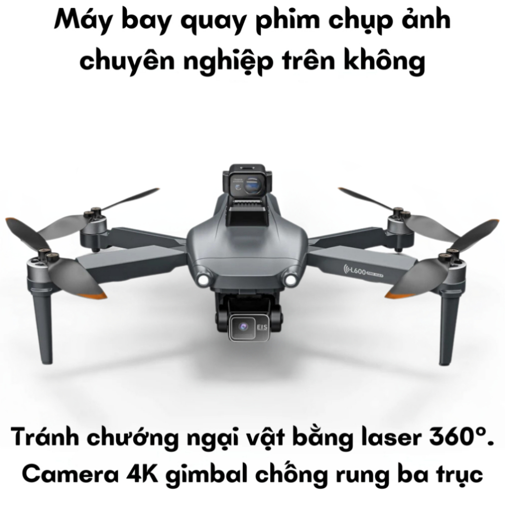 Drone L600-1 Promax, Tay Cầm Màn Hình RC Quay Chụp 4K có Gimbal Chống Rung 3 Chục, Flycam Mini