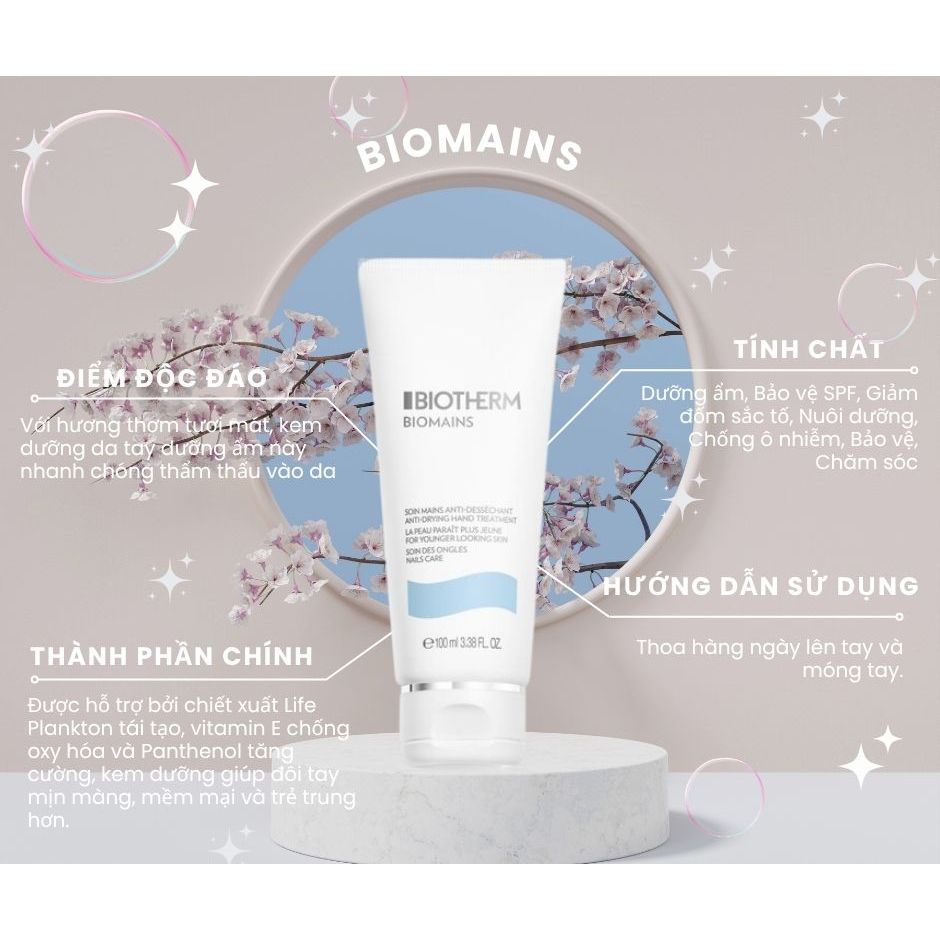 Kem Dưỡng Da Tay Biotherm Biomains Hand Cream 100ml – Dưỡng Ẩm, Chống ...