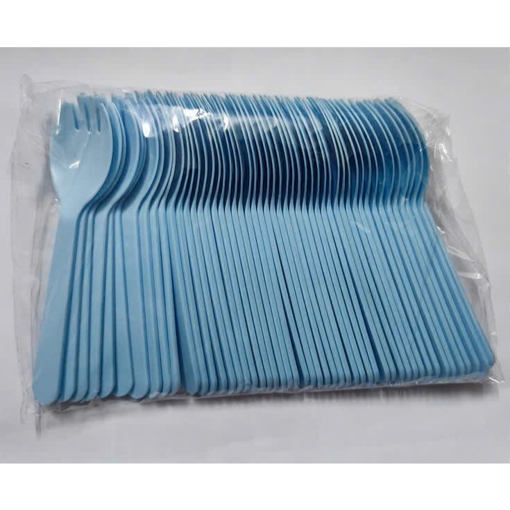 Sét 50 thìa nhựa ăn bánh kem và bộ 10 phần ăn 1 dao + 10 thìa + 10 đĩa giấy+ 1 túi hồng