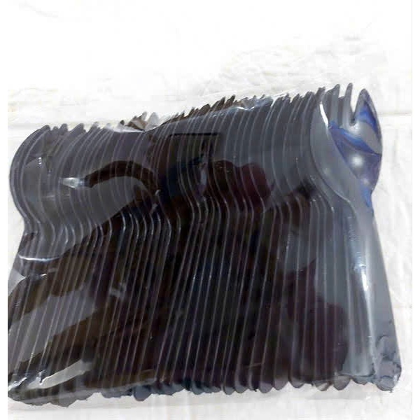 Sét 50 thìa nhựa ăn bánh kem và bộ 10 phần ăn 1 dao + 10 thìa + 10 đĩa giấy+ 1 túi hồng