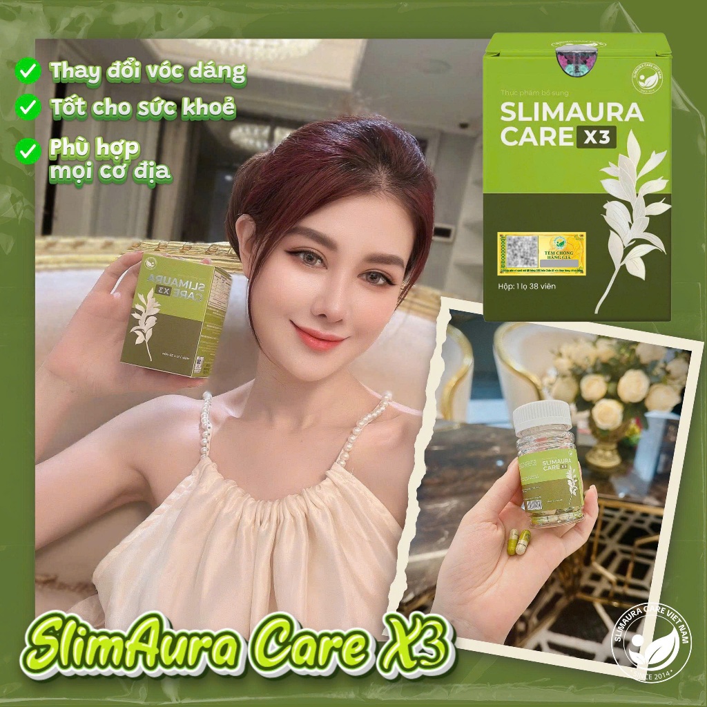 Trà Thảo Mộc Giảm Cân Slim Aura Care X3 Hỗ Trợ Thải Mỡ Phù Hợp Mọi Cơ Địa - Slimming Care X3 Mẫu Mới