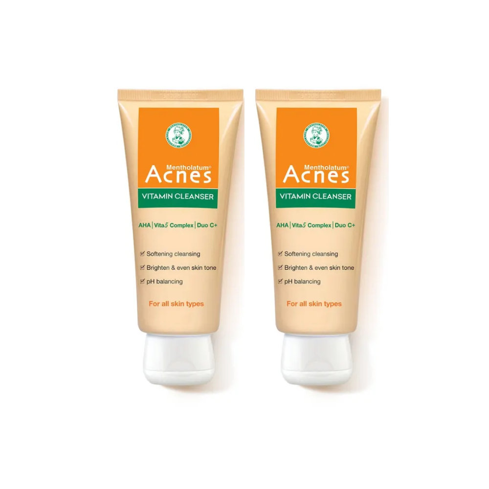Combo 2 x Sữa rửa mặt vitamin làm sáng da, mờ sẹo thâm dạng kem Acnes Vitamin Cleanser 100g