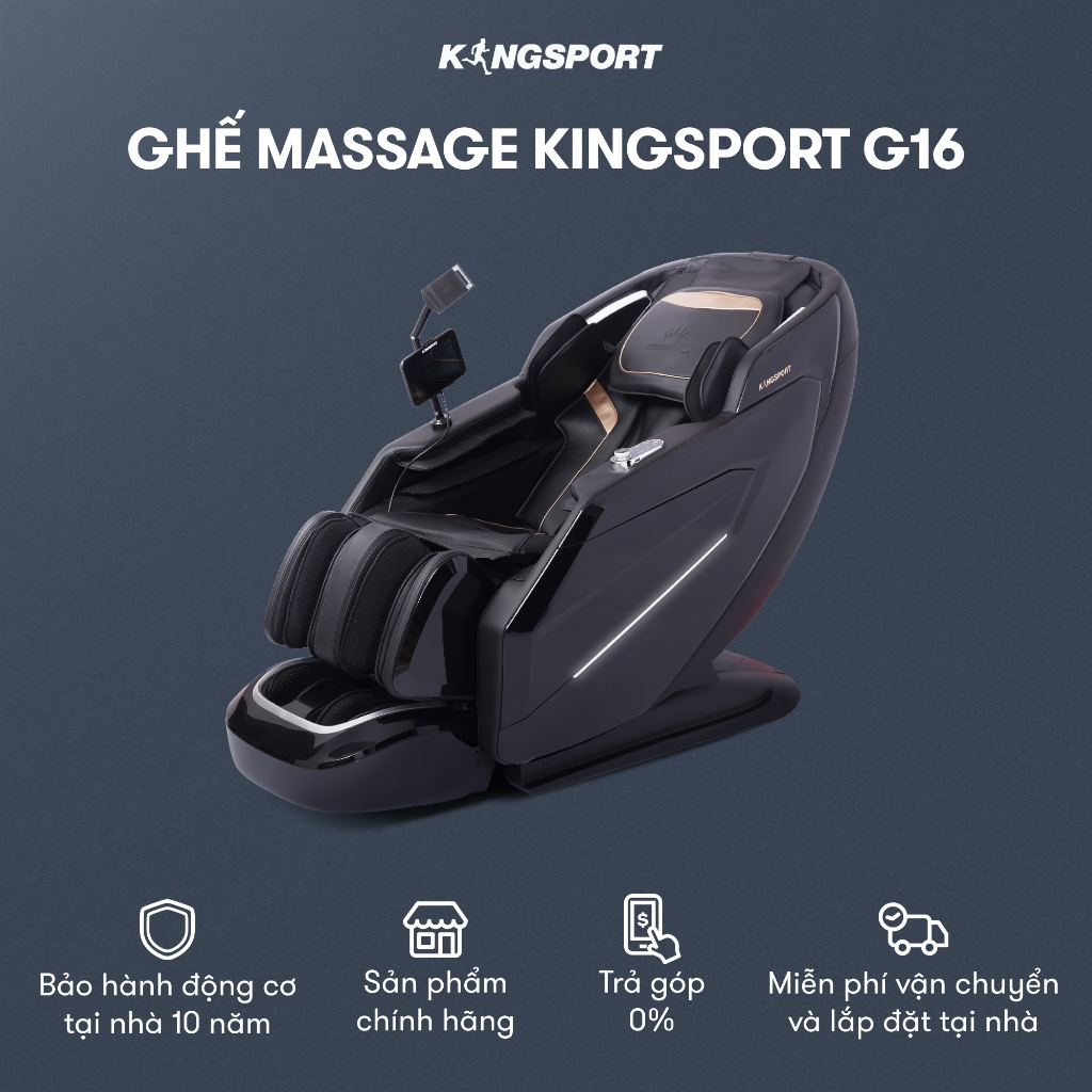CHỈ GIAO MIỀN BẮC | Ghế massage KINGSPORT G16 Sonic công nghệ Massage Kingtech Touch Pro, 12 bài massage chuyên nghiệp