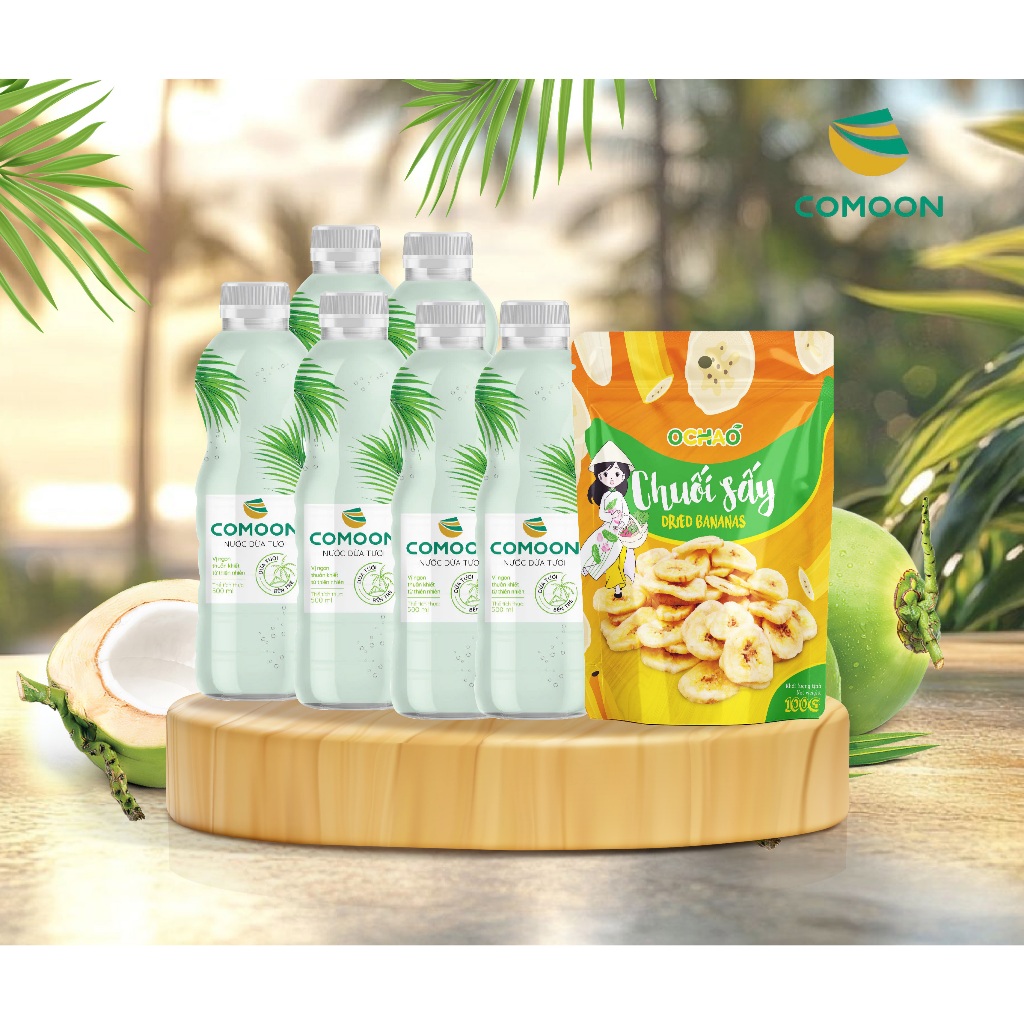 Combo 6 Chai Nước Dừa Tươi COMOON 500ml Hương Vị Tự Nhiên & 1 Bịch ...