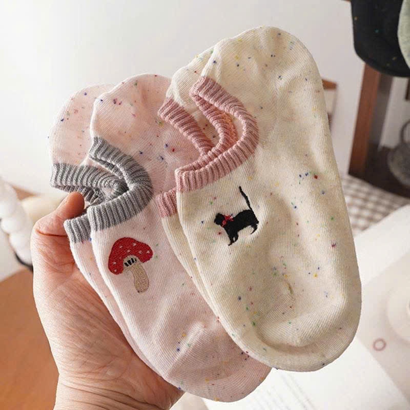 SET 10 ĐÔI TẤT LƯỜI CỔ NGẮN PHỐI MÀU ĐẸP CHO NỮ