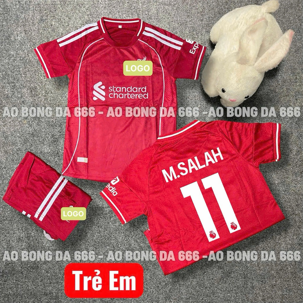 Áo Bóng Đá, Áo Đá Banh Trẻ Em CLB Live Đỏ 25/26  - Vải Mè Thái Cao Cấp - In Sẵn Tên Cầu Thủ