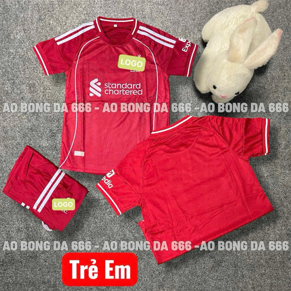 Áo Bóng Đá, Áo Đá Banh Trẻ Em CLB Live Đỏ 25/26  - Vải Mè Thái Cao Cấp - In Sẵn Tên Cầu Thủ