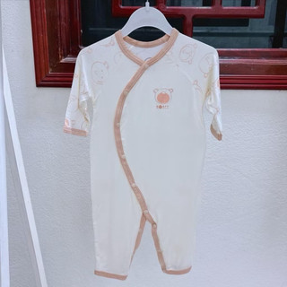Hrnee - Body liền thân dài tay vải bamboo mềm mại cho bé trai, bé gái từ 3 đến 9 tháng