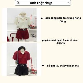 Set nữ sang chảnh, set đồ thiết kế áo polo dệt kim cộc tay phối quần short ngắn basic trẻ trung cá tính Yuumi HCOM25014