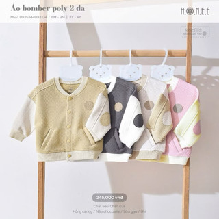 [HRNEE] Áo khoác bomber poly 2 da cho bé từ 6 tháng đến 4 tuổi