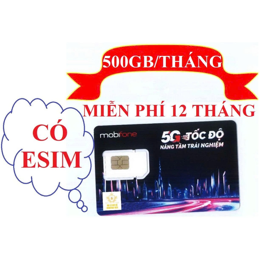 (Esim/ Sim vật lý) Sim 4G 1 Năm Dài Kì 500 GB/ THÁNG MAXDATA có sẵn gói ...