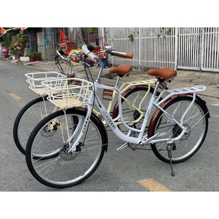 Xe mini Coolki 24inch và 26inch, 7 tốc độ Bộ đề SHIMANO Tourey TZ- Bộ quà tặng giỏ xe; chắn bùn; kệ để bình nước, chuông