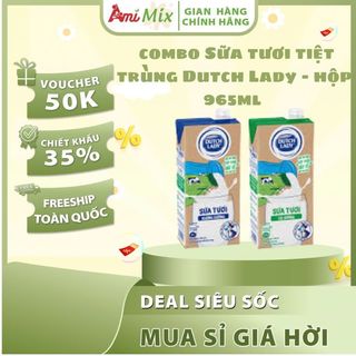 Combo Sữa Tươi Tiệt Trùng Dutch Lady Có Đường & Không Đường – Hộp 965ml