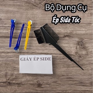 Bộ Dụng Cụ Ép Side Tóc (lược, giấy ép, 3 cây kẹp chia tóc)