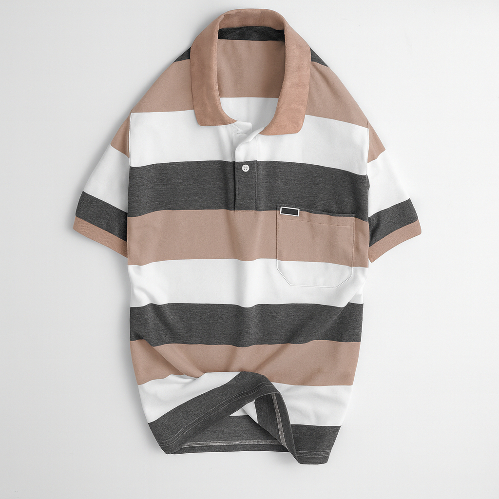 Áo Thun Nam, Áo Thun Trung Niên Form Polo Ba Sọc Cotton Thoáng Mát Thanh Lịch Sang Trọng Quý Phái