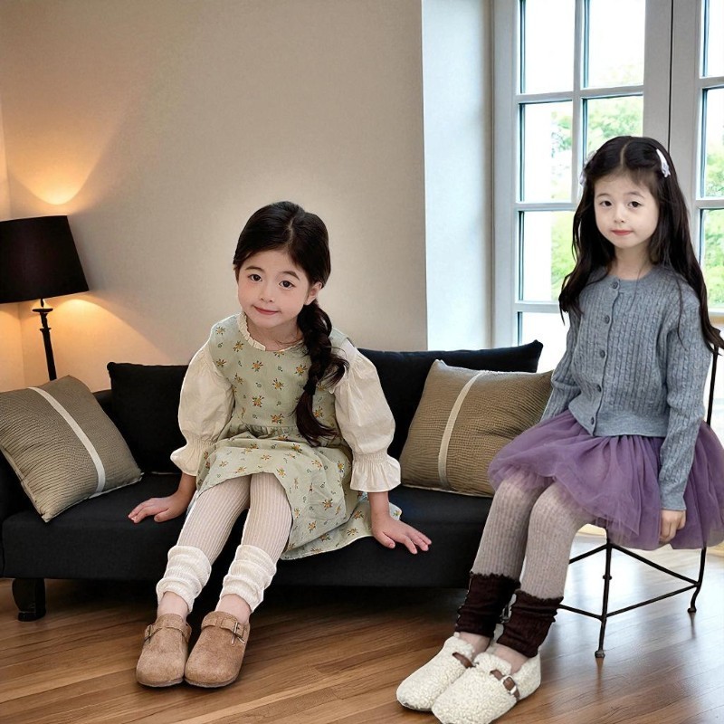 Quần legging, quần tất, quần dài bé gái chất cotton mềm mại co giãn 02
