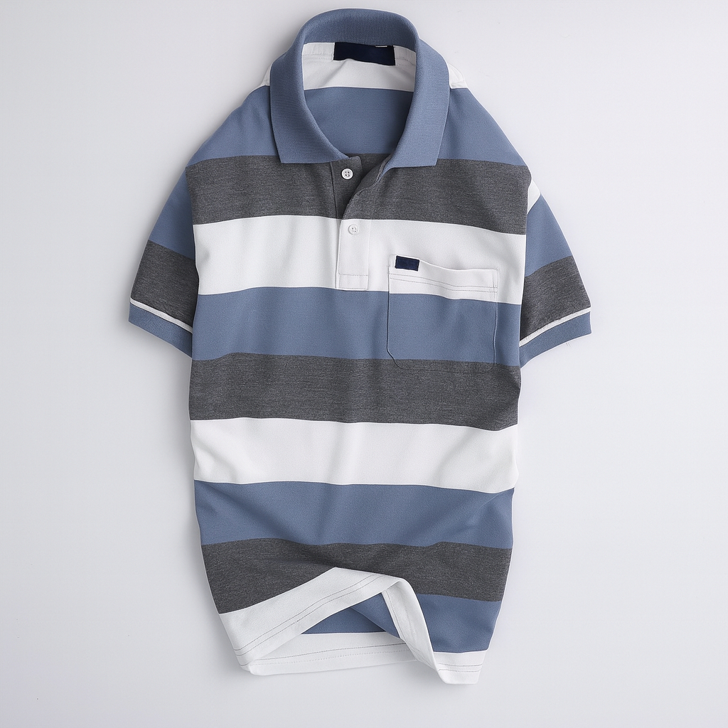Áo Thun Nam, Áo Thun Trung Niên Form Polo Ba Sọc Cotton Thoáng Mát Thanh Lịch Sang Trọng Quý Phái