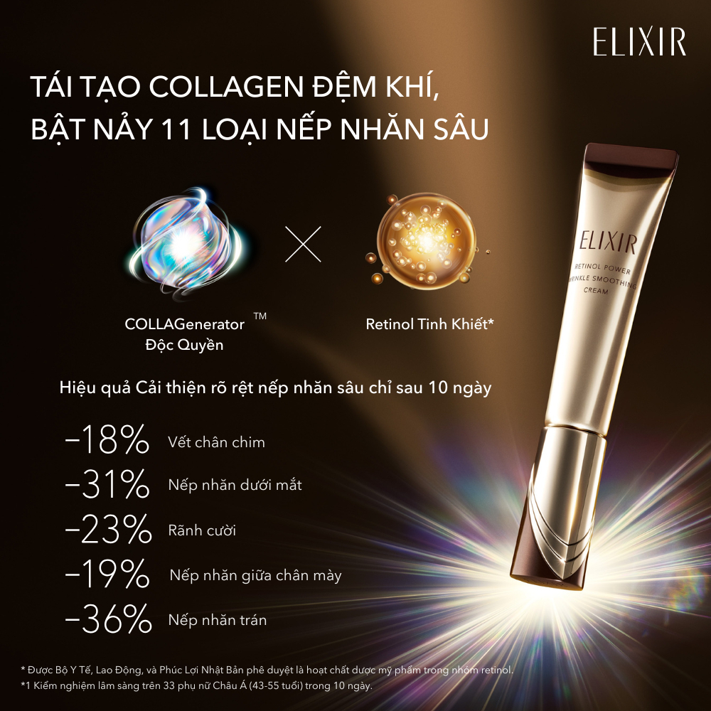 COMBO KEM DƯỠNG NÂNG CƠ  VÀ BẬT NẢY 11 LOẠI NẾP NHĂN SÂU