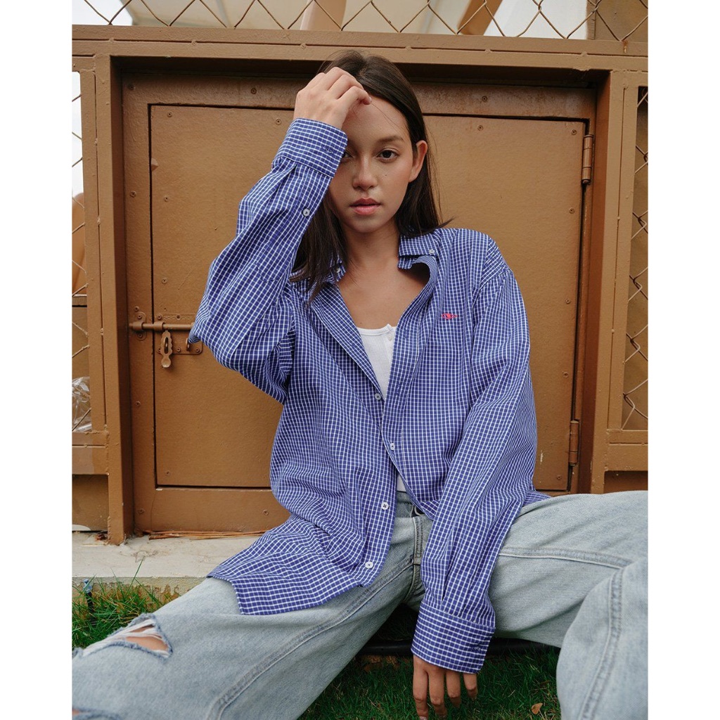 TheBlueTshirt - Áo sơ mi sọc unisex tay dài phom rộng cá tính - Boyfriend Big Shirt Premium