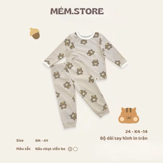 Bộ dài tay hình in tràn co dãn 4 chiều embes sale sz 3-4y