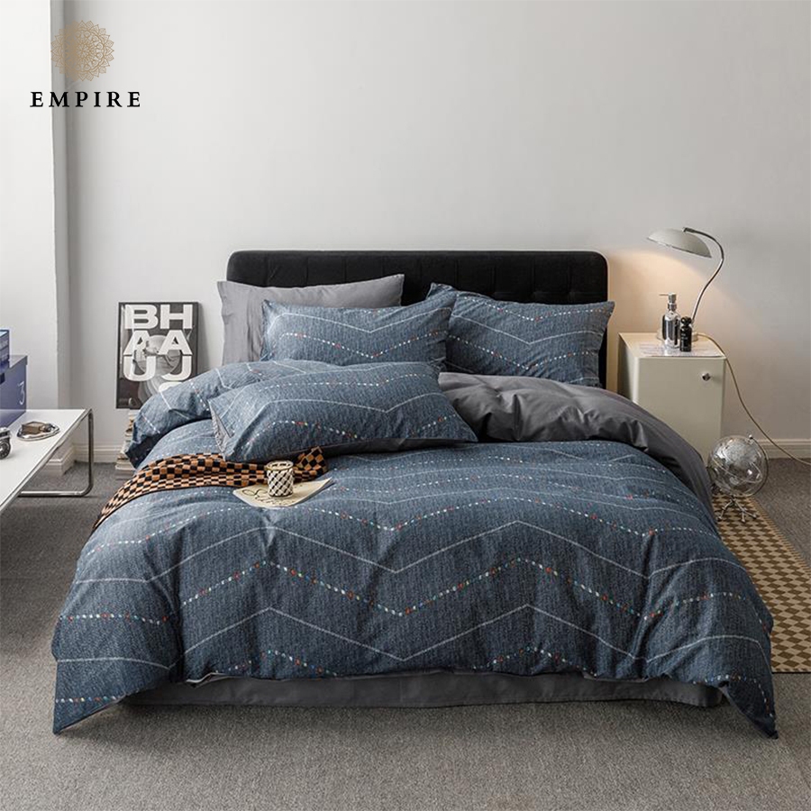 Bộ chăn ga gối nệm 4 món EMPIRE ga trải giường cotton Organic chăn chần bông- EMPIRE Bedding & Decor