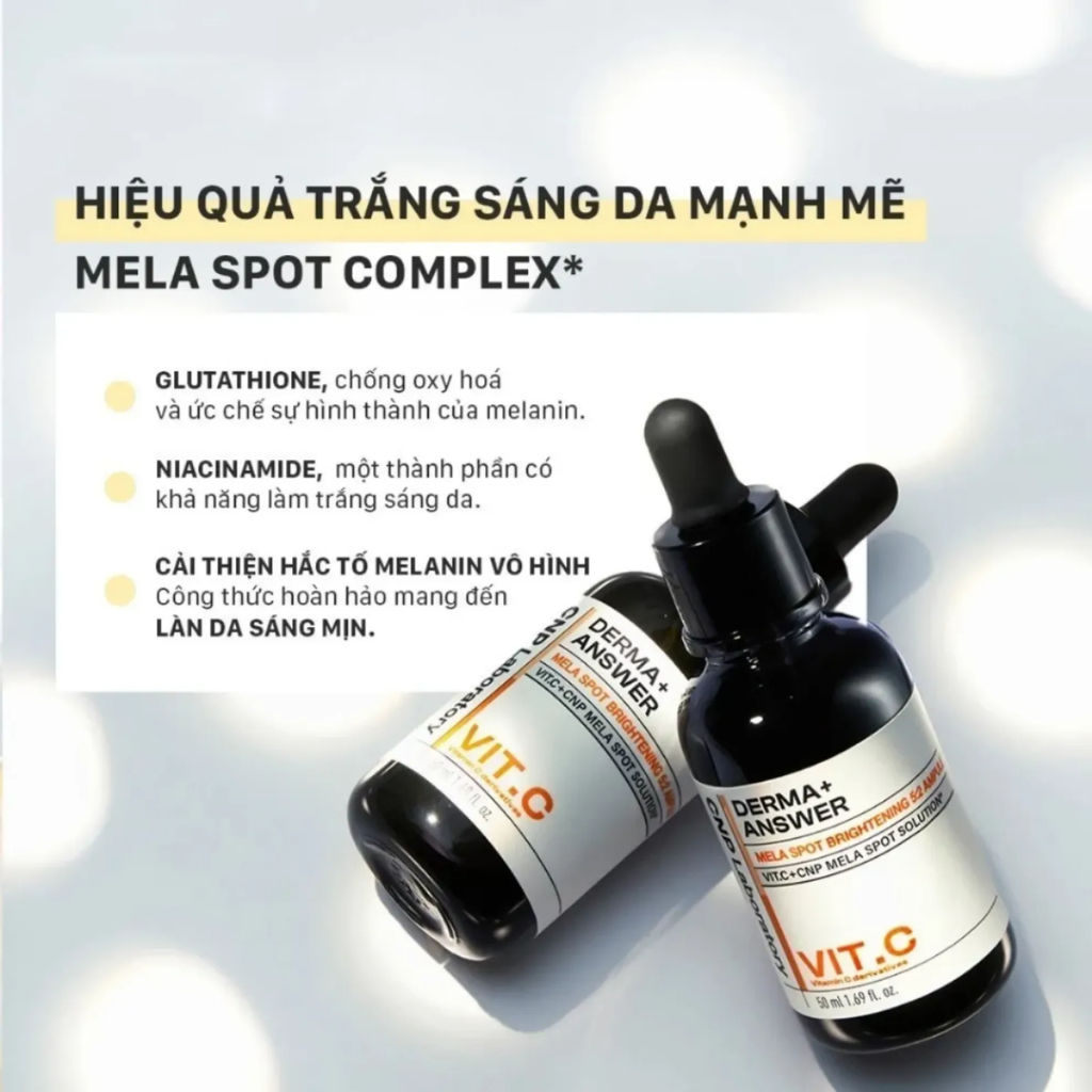 Tinh chất chứa Vitamin C làm sáng da cải thiện vết nám Derma Answer Mela Spot Brightening Ampule