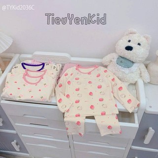 Quần áo bé gái, Đồ bộ mặc nhà bé gái vải mềm co giãn 8-23kg S2036 Tiểu Yến KID