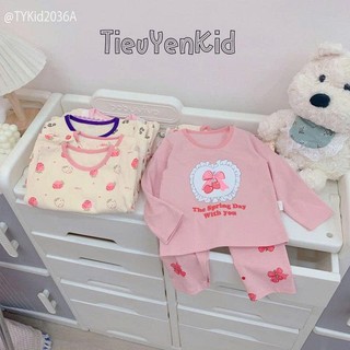 Quần áo bé gái, Đồ bộ mặc nhà bé gái vải mềm co giãn 8-23kg S2036 Tiểu Yến KID