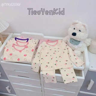 Quần áo bé gái, Đồ bộ mặc nhà bé gái vải mềm co giãn 8-23kg S2036 Tiểu Yến KID